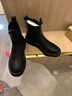 Langyanxuan马丁靴男秋冬季新款靴子男中帮切尔西男靴加绒保暖男鞋增高皮鞋男 Y666黑色【单里】 42 (260mm) 实拍图