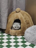 MinkSheen猫窝狗窝冬季凉爽鲨鱼房子猫屋网红封闭式猫咪用品夏季猫床可拆洗 灰色猫头窝特大号【25斤内猫咪】 实拍图