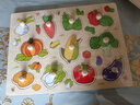 佳依乐儿童蒙氏早教嵌板1-2-3岁宝宝木质拼图配对玩具男女孩手抓板 优质蔬菜 实拍图