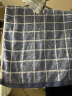 洁丽雅毛巾家纺 经典格纹系列新疆棉强吸水洗脸面巾 二条装 兰/灰 实拍图