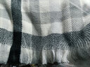 库班猪格子围巾女秋冬季学生韩版百搭加厚披肩两用毛线网红保暖可爱围脖 黑米格子 实拍图