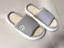 洁丽雅亚麻拖鞋女夏季室内家居家用防滑透气四季情侣日式棉麻布拖鞋男夏 浅灰 40-41 (适合39-40码) 实拍图