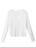 欧莎（OSA）慵懒风薄款针织开衫毛衣外套女长袖23新款空调衫夏季 白色 L 实拍图