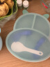 科巢宝宝学吃饭训练勺子婴儿辅食勺子可弯曲自主进食学食儿童叉勺餐具 海斯蓝+-韦尔尼绿河马硅胶餐盘 实拍图