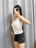 波司登（BOSIDENG）防晒背心女短款自带胸垫3D剪裁无痕修身显高显瘦UPF100+内搭背心 日光白8148 S 160/84A 实拍图