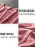 德玛纳【100%绵羊毛开衫】春秋圆领宽松落肩长袖针织衫女上衣 古粉 L 实拍图