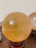 瑾洛天然黄色水晶球摆件方解石球原石人工打磨居家装饰送礼 球直径8厘米 实拍图