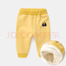 嘟嘟家宝宝裤子加厚冬装男新生儿童裤女童打底裤冬季儿童加绒裤婴儿vip 黄色 80 实拍图