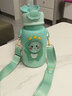 波比熊（BOBBI BEAR）便携儿童保温杯小学生吸管水杯男女孩宝宝316食品级不锈钢杯子 趣味儿童绿500ml+杯刷+3D贴 500ml 实拍图