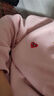 查尔斯桃心（ 白鹿同款）明星基础爱心LOGO休闲圆领卫衣男女同款学生打底衫 浅卡其 S 实拍图