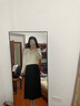 三彩冬款半身裙高腰弹力直筒裙开叉长裙简约气质女 深邃灰 M 160/68A 实拍图