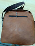 酷咖单肩包男士软皮斜挎包新款出差办公商务背包大容量休闲竖款公文包 浅棕色 实拍图