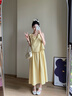 VEGA CHANG连衣裙女2025夏季新款假两件设计感休闲简约圆领背心裙 蜜蜡黄 M 实拍图