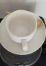 友来福陶瓷咖啡杯 欧式简约白色拉花咖啡杯套装220ml大容量马克杯带勺子 实拍图