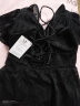 鑫格莱特游泳衣女新款大码胖mm韩国保守连体裙式蕾丝遮肚显瘦温泉泳装1910 黑色 L 实拍图