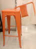 吧台椅子现代简约高脚凳子铁艺实木酒吧椅子吧台凳家用靠背高脚椅 坐高76cm桔色 晒单实拍图