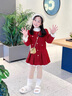 G.DUCKKIDS小黄鸭童装女童连衣裙秋冬季加厚保暖中大童小香风拜年服儿童裙子 小香风红色裙子 160 建议13~14岁【150-160cm】c 实拍图