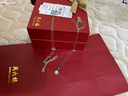 周六福18K金项链女O字链素链锁骨链生日礼物 白18K 约0.8g-41+5cm 实拍图