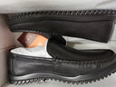 强人商务休闲男鞋通勤皮鞋头层牛皮一脚蹬驾车鞋 JDA351049 黑色 44码 实拍图