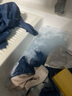 雅鹿纯色水洗棉四件套抑菌裸睡床单被套刺绣被罩床笠单人宿舍床上用品 思雅-宾利蓝+梧桐杏【适合裸睡】 1.5m 床单款 四件套-被套200*230cm 实拍图