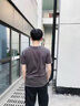 棉致夏季纯棉短袖T恤男士新款透气休闲假两件圆领打底衫男 深灰色+白色 XL 实拍图