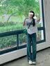 莫代尔仿棉麻九分哈伦裤女韩版夏高腰宽松显瘦萝卜裤休闲直筒小脚裤子女 藏青色 M 99-112斤 实拍图