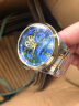 冠琴（GUANQIN）手表男机械表全自动镂空飞轮瑞士品质防水夜光皮带男士双日历手表 间金蓝面 实拍图