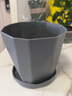 寿禾 花盆树脂带托盘简约室内绿植盆栽 木里盆小号-深灰 实拍图