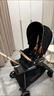 宝宝好V9-C遛娃神器双向高景观溜娃神器可坐可躺婴儿车折叠宝宝遛娃车 黑金时代+礼品三件套 实拍图