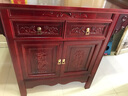 供桌家用供神桌一体香案供台全实木佛柜老榆木佛台财神爷供神用 双屉带拉板100*50*90 红色 实拍图