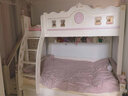 优想上下床双层高低床儿童床女孩床公主床美式两层床实木上下铺子母床 上下床+书架+三抽拖床+梯柜 1500mm*1930mm 实拍图