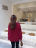 莎妮朵罗大码女装卫衣女胖mm冬装新品胖人显瘦遮肚保暖加绒红色上衣17688 红 常规 无绒 L建议100-130斤穿着 实拍图