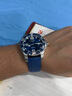 积优（JEAYOU）轻便运动表带橡胶表带适用浪琴康卡斯万国欧米茄海马300沛纳海宝珀百年灵帝舵豪利时万宝龙手表带 蓝色 21mm 针扣 实拍图