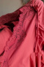 芬腾 女士睡衣棉质秋冬新款纯色七分袖蕾丝拼接V领家居服套装 枫叶红 L 晒单实拍图