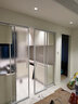 厨房推拉门极窄三联动双地轨阳台客厅钢化玻璃门下轨吊趟移门隔断 双轨双开地轨268/平方 实拍图