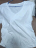 欧莎（OSA）收腰V领新疆棉短袖t恤女夏季2025年新款内搭正肩小白T上衣 浅蓝色 M 实拍图