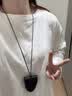 清晨的星星韩版皮质脖挂磁吸长款项链眼镜夹包包吊坠配饰女轻奢小众颈链饰品 黑色-磁吸眼镜挂链 实拍图