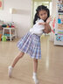 多妙屋女童JK套装儿童T恤夏装半身裙中大童学院风两件套薄66325白色130 实拍图