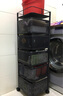 丛铭 厨房置物架落地可移动果蔬置物架多层菜篮网格零食水果收纳架子 旋转储物架【方形】带轮 5层黑/收纳篮筐（可360度旋转） 实拍图