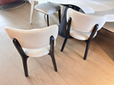 致喜北欧实木餐椅家用简约餐桌椅奶油风靠背座椅软包椅子久坐舒服餐椅 黑色实木框架-浅卡其色猫爪皮 实拍图