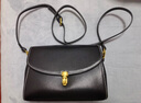 歌菲妮牛皮女包2024新款潮小包包女斜挎包时尚小方包单肩包百搭森系 黑色大号 实拍图