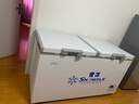 雪花铜管冰柜商用大容量家用冷冻冷藏两用卧式单温双温冷冻小型冰箱大冰柜 烟青灰BD/BC【玻璃铜管+一级能效】 98L 实拍图