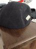 慕琼（MUQIONG）大头围黑色贝雷帽女春秋款英伦复古反戴前进帽秋冬羊毛呢画家帽子 黑色【四季款】 均码 可调节54-58cm 实拍图