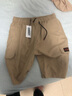 啄木鸟短裤男夏装新款外穿工装潮流直筒中裤青年宽松休闲男士凉感五分裤 D19卡其（一件装） XL 实拍图