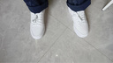 鸿星尔克空军一号板鞋男鞋秋冬新款皮面防水情侣休闲潮鞋厚底运动板鞋子男 正白 44 实拍图