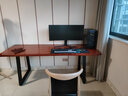 宜朝实木办公书桌电脑桌椅原木整板家用写字书画桌台式双人钢木桌书房 200*75*75cm桌面整板厚度4.5 实拍图