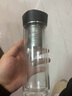 膳魔师（THERMOS）耐热玻璃水杯男女双层带滤网泡茶水杯子TCGB-400ml 黑色BK 400ml 实拍图