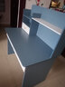 佳家林实木书桌电脑桌家用学生写字桌卧室带书架一体学习桌子 【桌椅套装】浅蓝色100cm+实木椅 【进口马六甲实木生态板】 实拍图