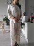 达芬奇密码母亲节礼物冰丝睡衣女春夏季中国风家居服送妈妈生日实用礼盒装 一叶知秋 白色 M 【推荐体重80-100斤】 实拍图