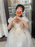 安妮优儿女童礼服花童婚礼小女孩婚纱钢琴演奏演出服儿童高端主持人公主裙 香槟色长款短袖 130 实拍图